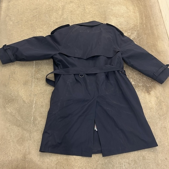 Vintage london fog navy blue double breasted men trenchcoat - Picture 3 of 6